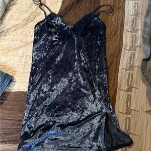 Blue Velvet Slip Dress